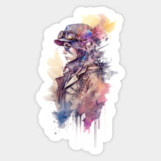 Steampunk Water Colour Woman - V1.04 Sticker